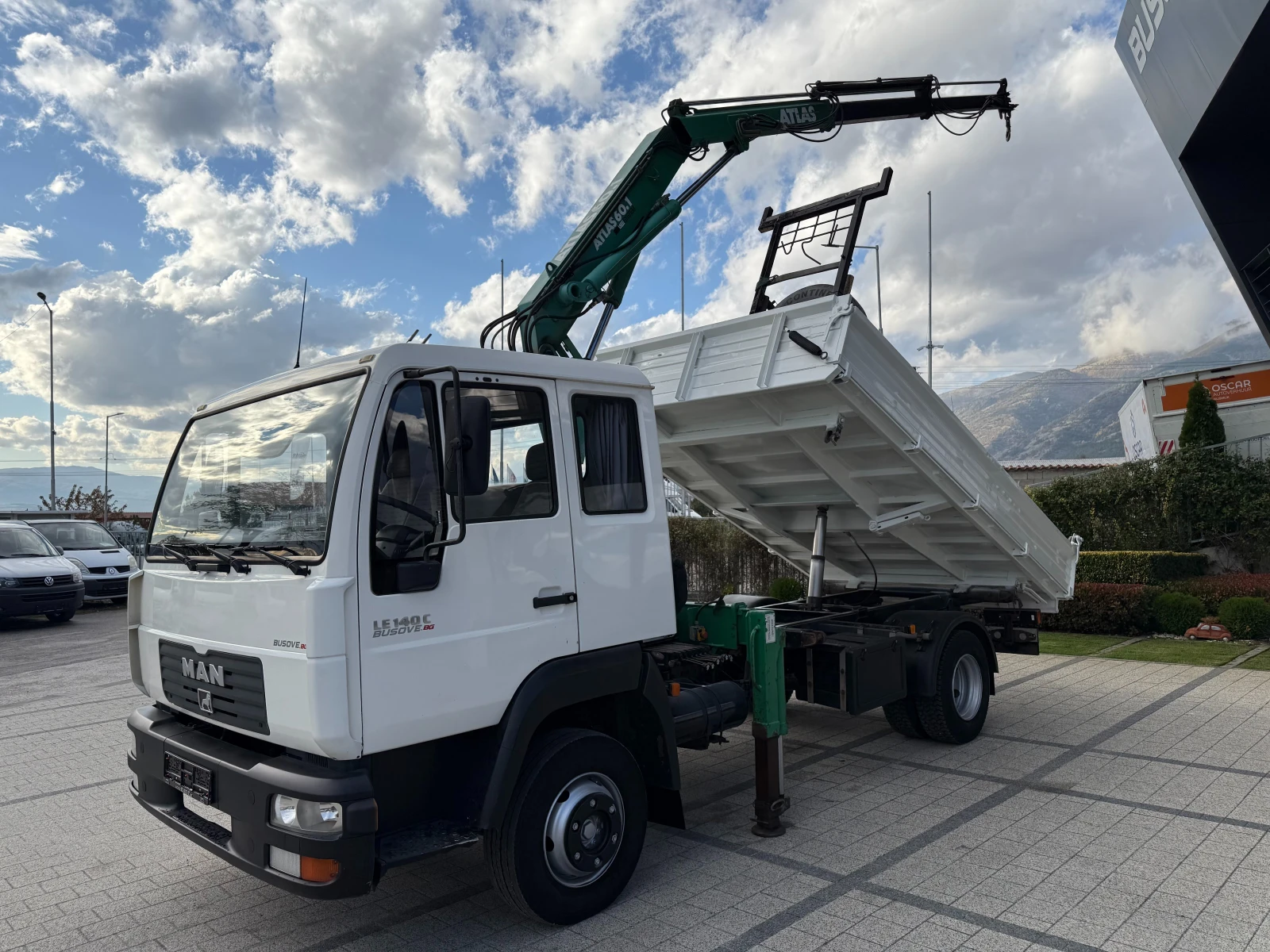 Man L LE 10.140 Самосвал с кран Atlas 3тона  - изображение 3 | Auto.bg Man L LE 10.140 Самосвал с кран Atlas 3тона  - изображение 3