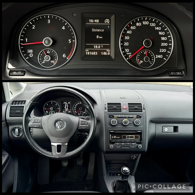 VW Touran 1.6 TDi/105kc/6ck/LED/Подгрев/* Facelift* , снимка 11 - Автомобили и джипове - 52495941