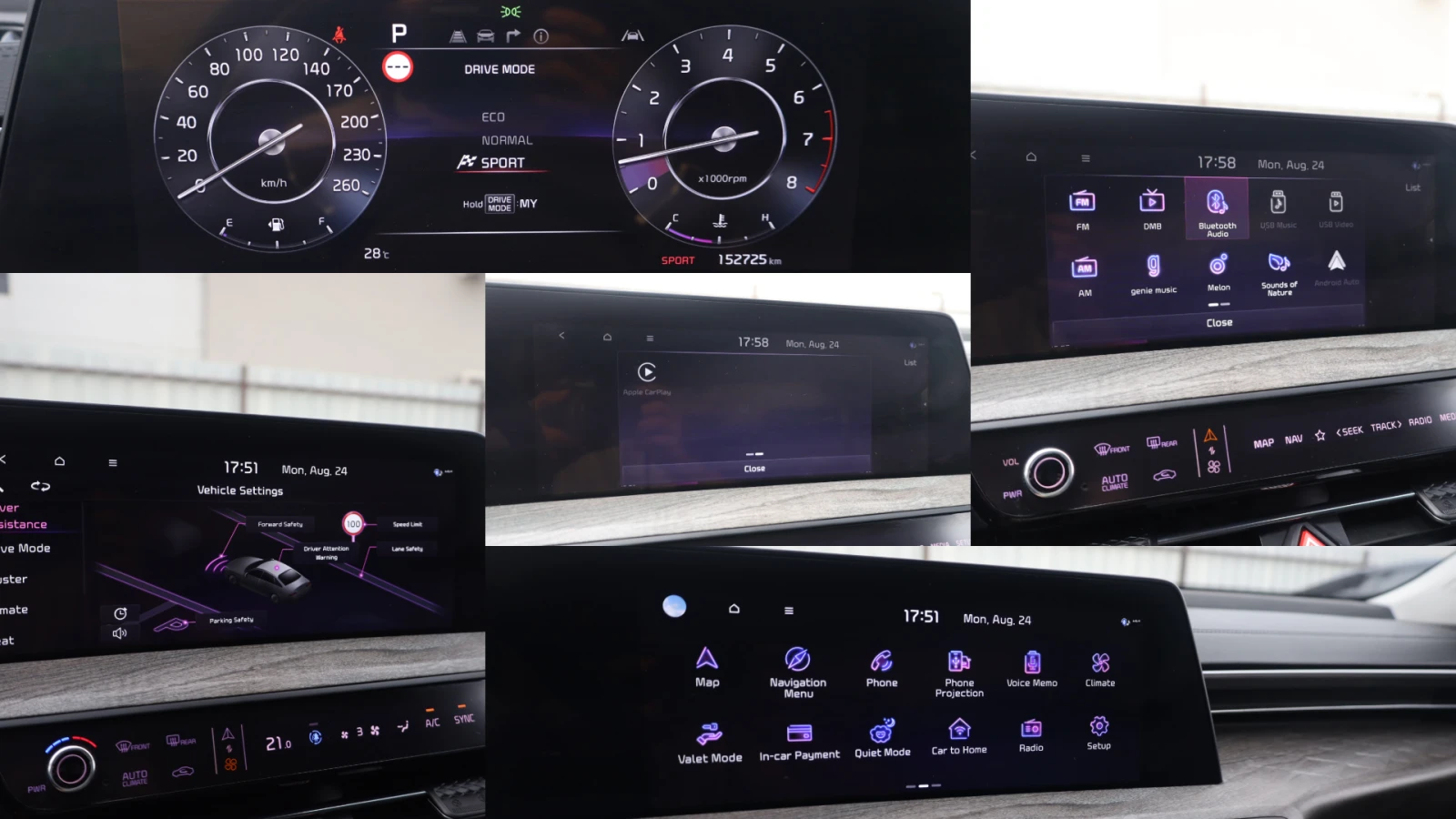 Kia K8 3.5 V6 LPG НАЛИЧНА MASSAGE KeyGO KAM Обдух Lane, снимка 13 - Автомобили и джипове - 55797689