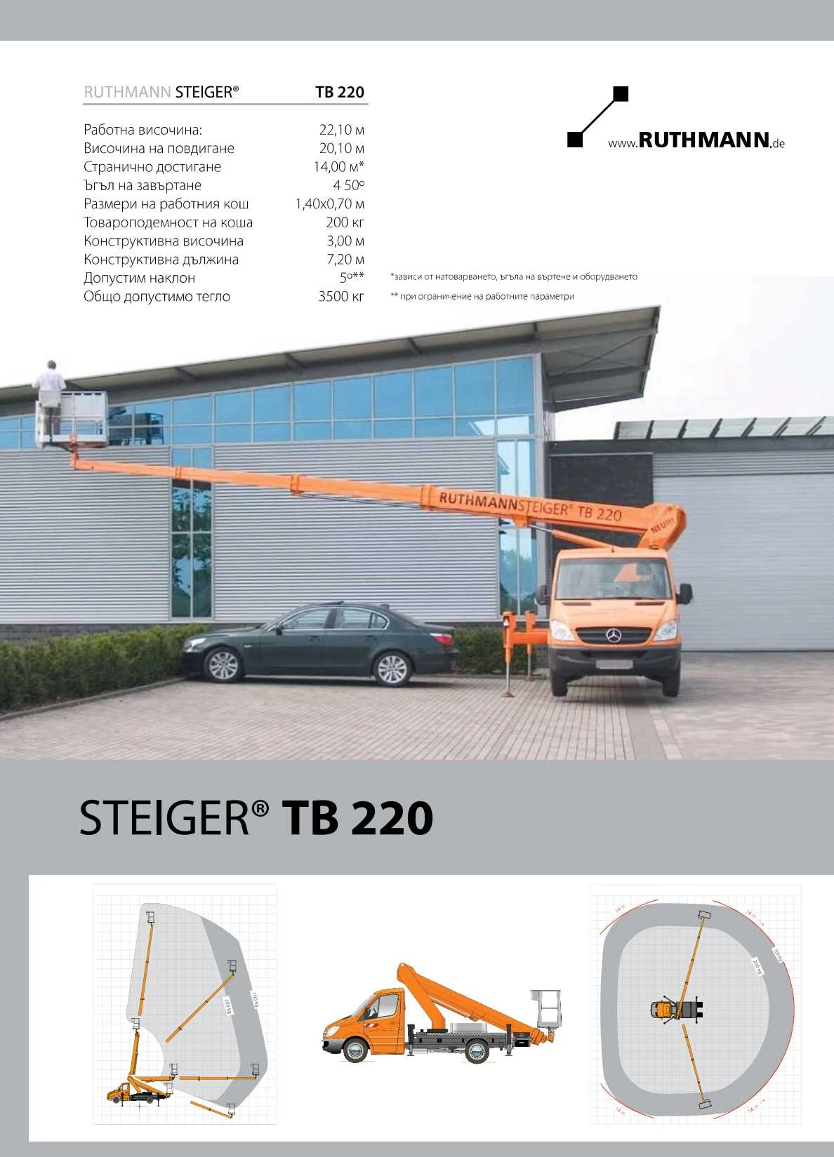 Автовишка Ruthmann 22м 200кг ТВ220, снимка 9 - Индустриална техника - 55095636