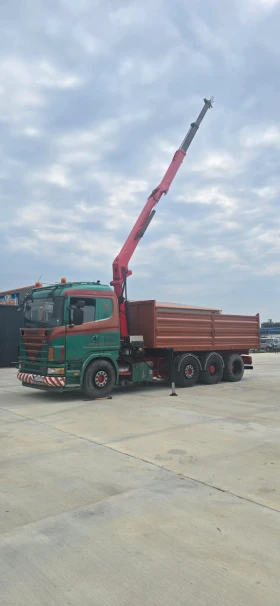 Scania R 164 Самосвал с кран 8x2, снимка 11