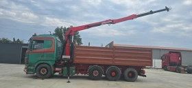 Scania R 164 Самосвал с кран 8x2, снимка 10