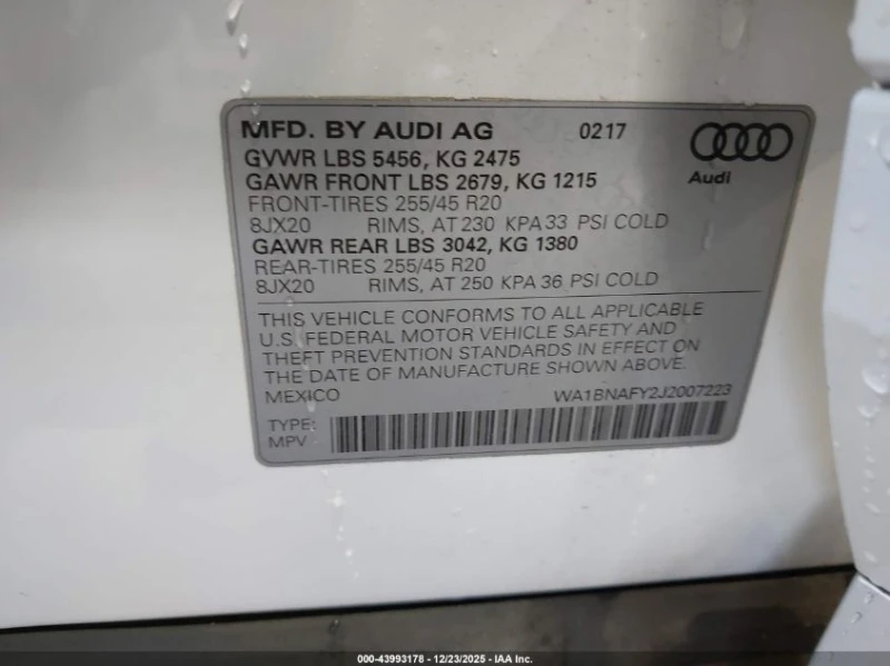 Audi Q5 2.0L I-4 DI, DOHC, VVT, TURBO, 252HP All Wheel, снимка 15 - Автомобили и джипове - 53374493