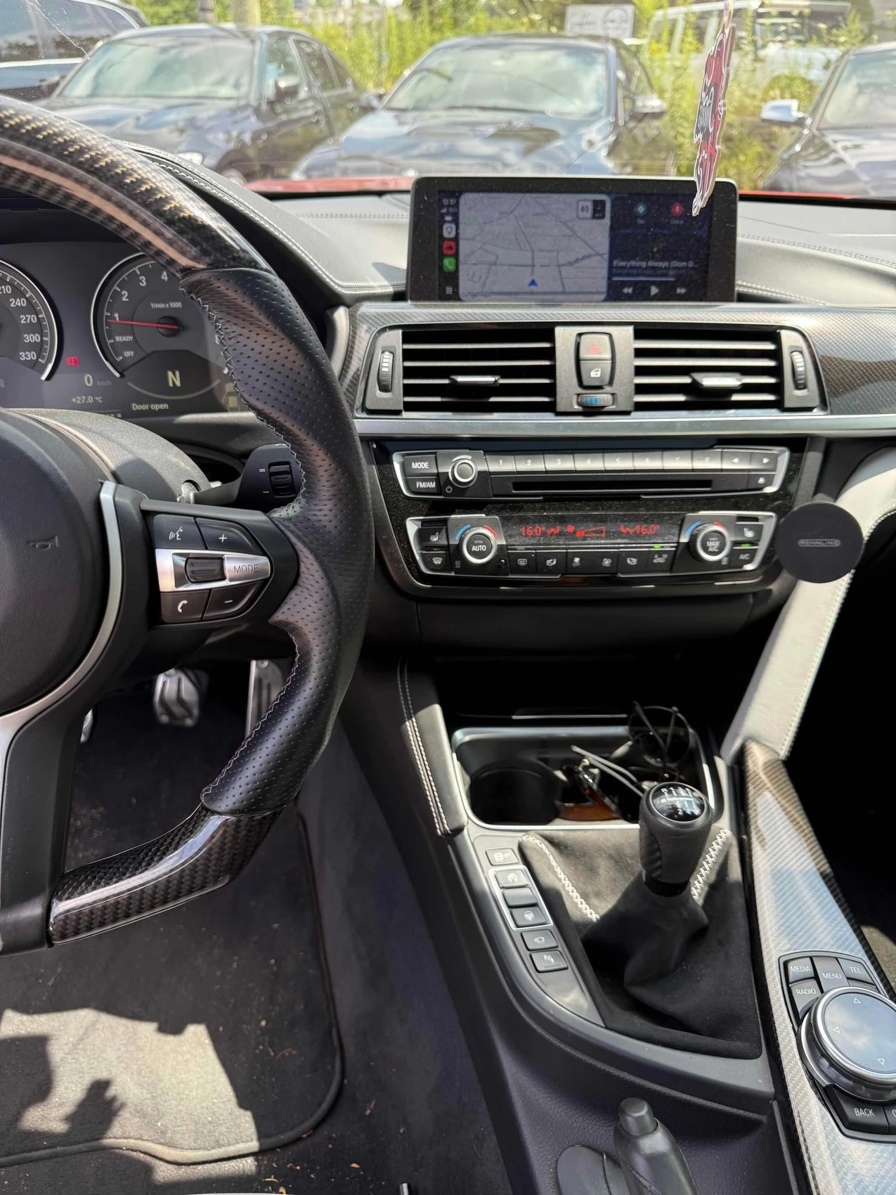 BMW M4 MANUAL* CARBON* КОЖА* ПОДГРЕВ* TE37* ШИБИДАХ* , снимка 9 - Автомобили и джипове - 55583280