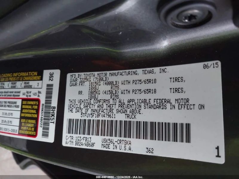 Toyota Tundra 5.7L V-8 DOHC, VVT, 381HP 4X4 Drive, снимка 14 - Автомобили и джипове - 53181954