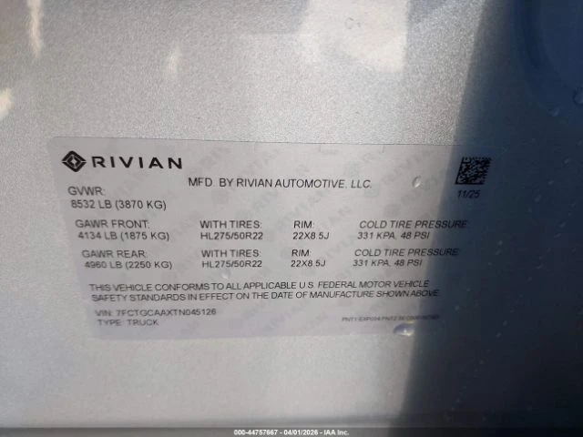 Rivian R1T PERFORMANCE DUAL MOTOR MAX PACK, снимка 9 - Автомобили и джипове - 54650569
