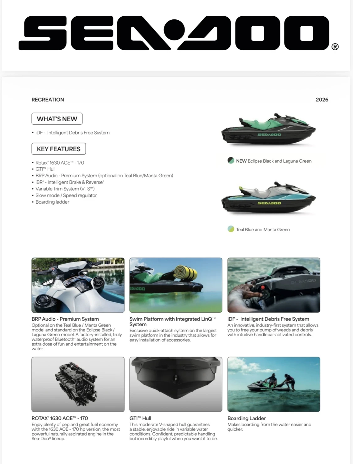 Джет Bombardier Sea Doo GTI SE 170, снимка 8 - Воден транспорт - 56105047