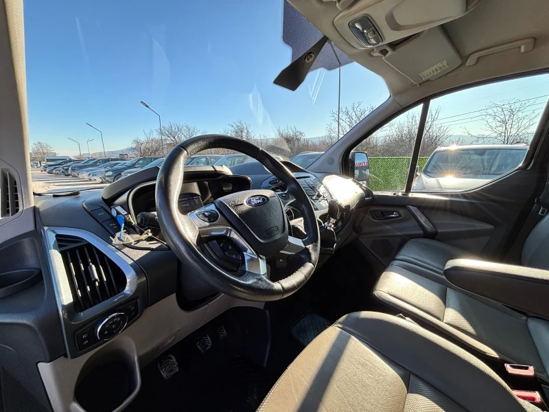 Ford Transit Custom 2.2D/155K.C/9 МЕСТА/KOЖА/ПОДГРЕВ/ТЕГЛИЧ/БЕЛГИЯ, снимка 8 - Бусове и автобуси - 52923050