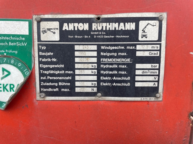 Автовишка Ruthmann 26,4м 265кг, снимка 8 - Индустриална техника - 40226797
