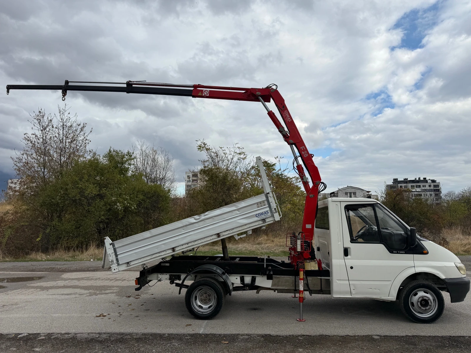 Ford Transit 3-стр самосвал с кран, снимка 3 - Бусове и автобуси - 56621072