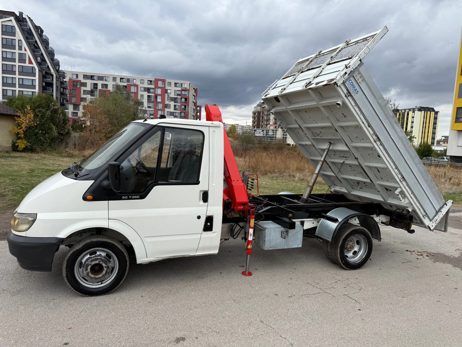 Ford Transit 3-стр самосвал с кран, снимка 9 - Бусове и автобуси - 56621072