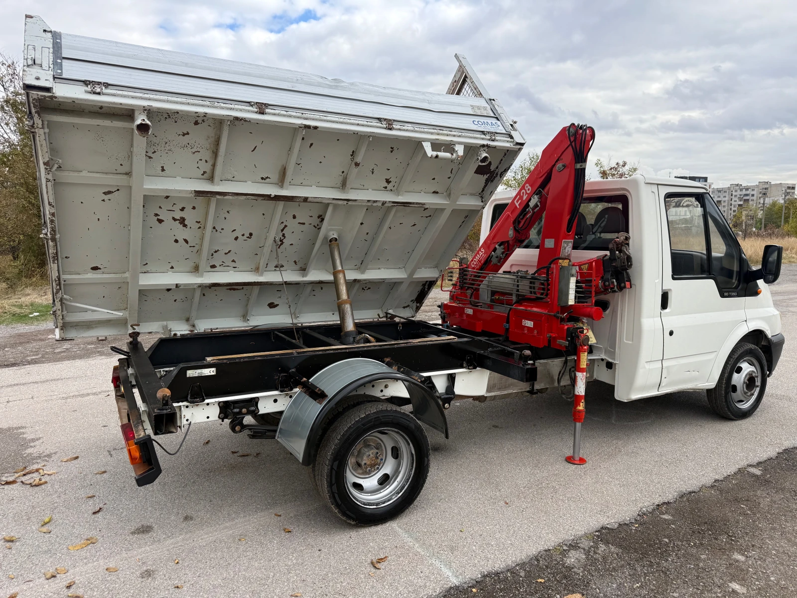 Ford Transit 3-стр самосвал с кран, снимка 6 - Бусове и автобуси - 56621072