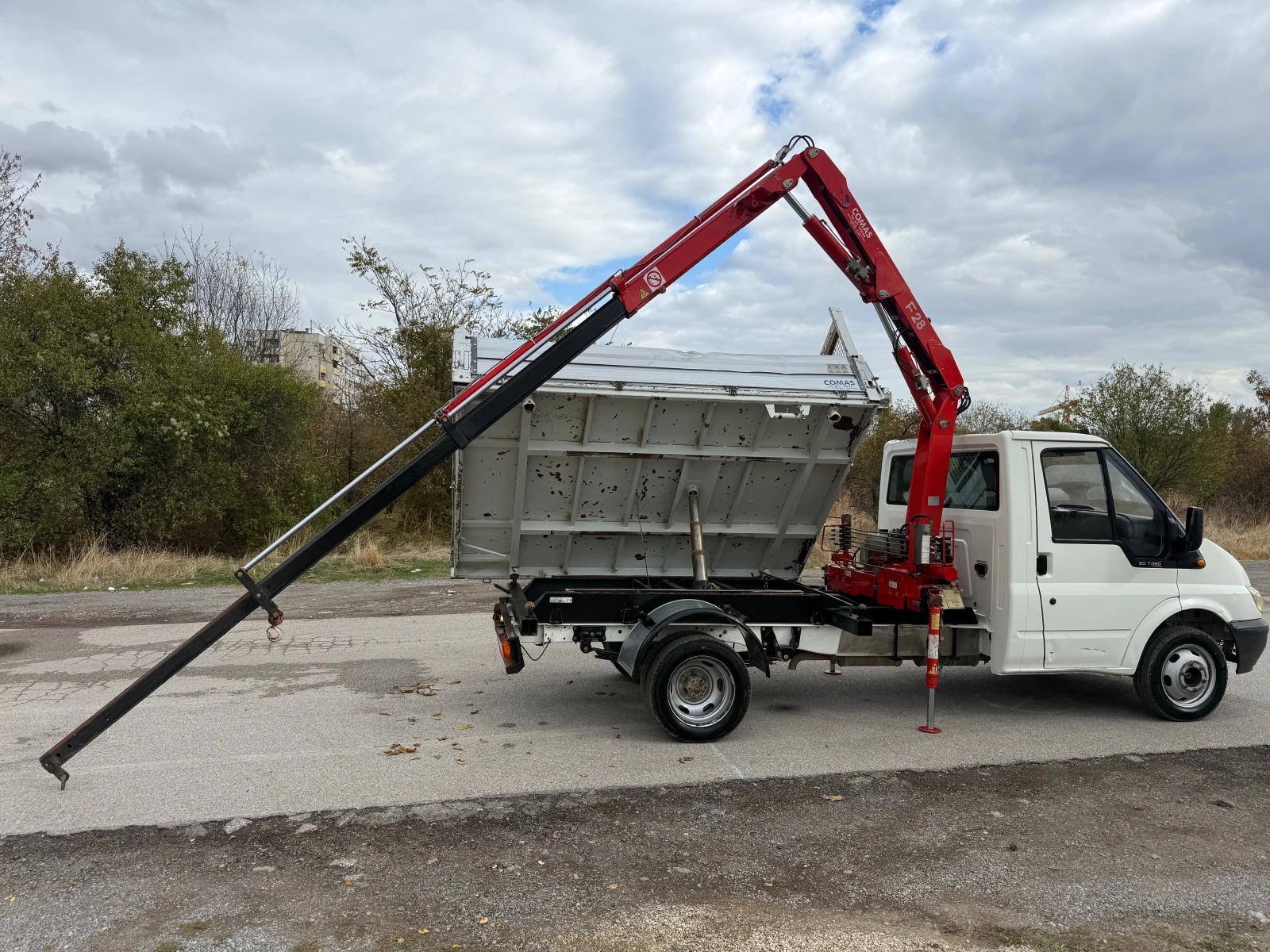 Ford Transit 3-стр самосвал с кран, снимка 4 - Бусове и автобуси - 56621072