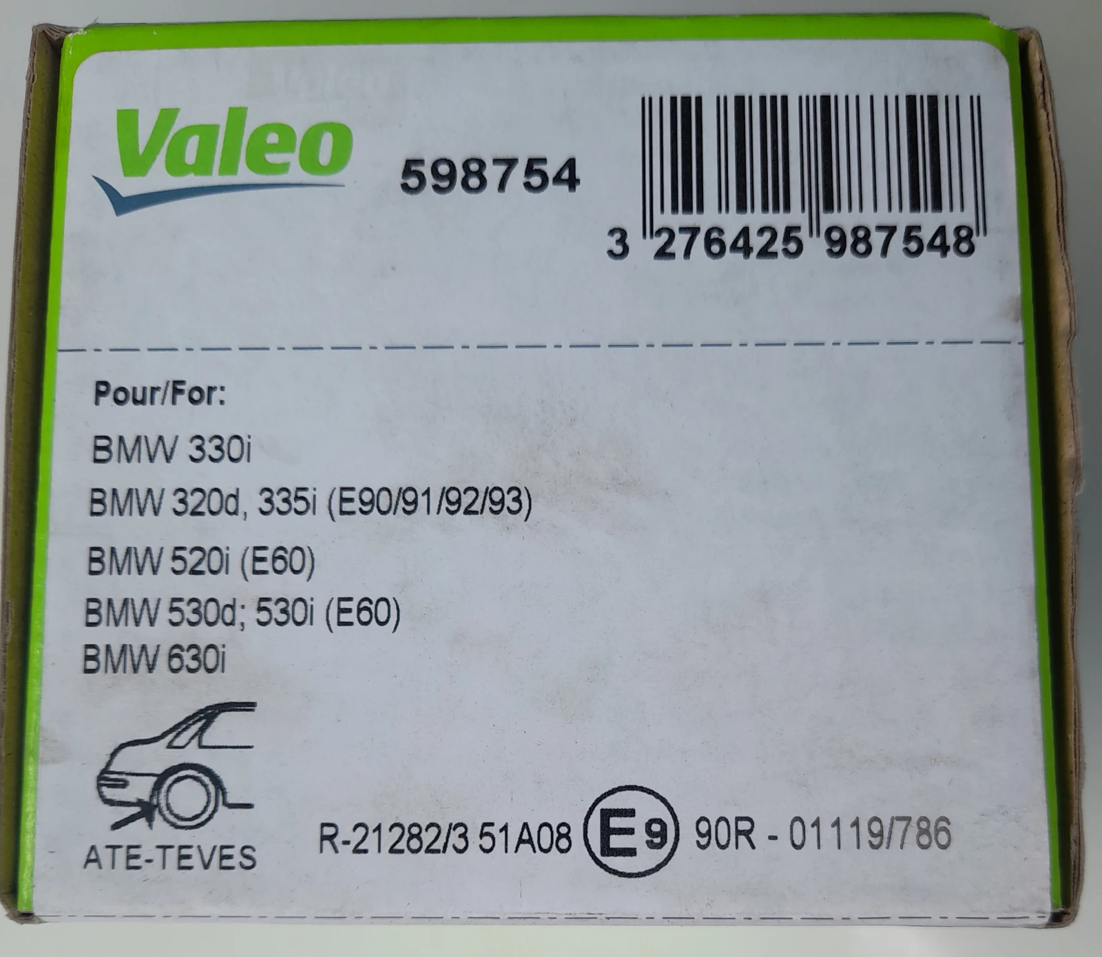 VALEO Накладки ЗАДНИ BMW E90/E60/F15/F16, снимка 5 - Части - 54139077