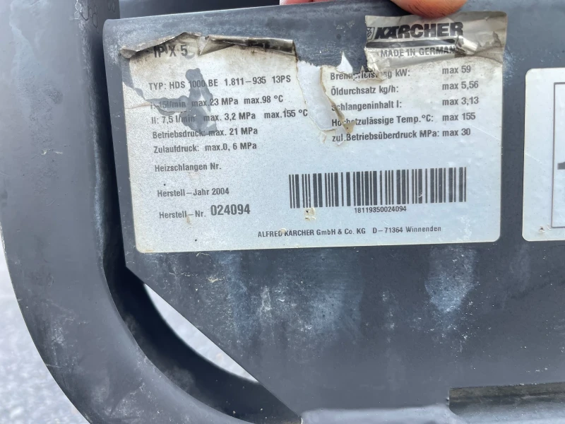 Други специализирани машини Друга Пароструйка Karcher HDS 1000 BE HONDA GX 390-13к.с, снимка 5 - Индустриална техника - 52304342