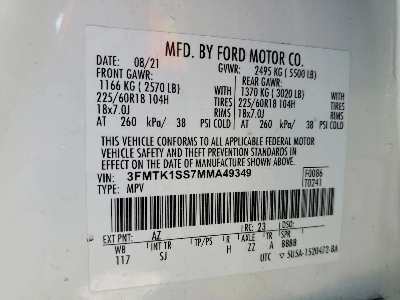 Ford Mustang Mach-E Select AWD, снимка 13 - Автомобили и джипове - 54245446