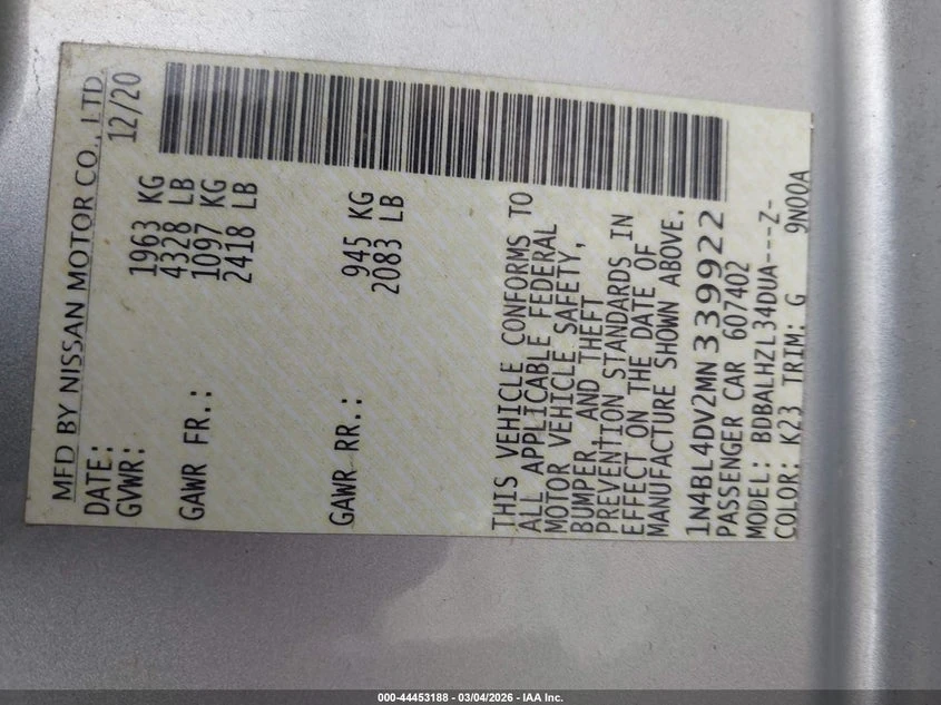 Nissan Altima 2.5L I-4 DI, DOHC, VVT, 188HP Front Wheel Drive | Mobile.bg � ����������� 9