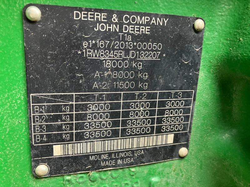 Трактор John Deere 8345R лизинг с първоначална 20%, снимка 12 - Селскостопанска техника - 49214480