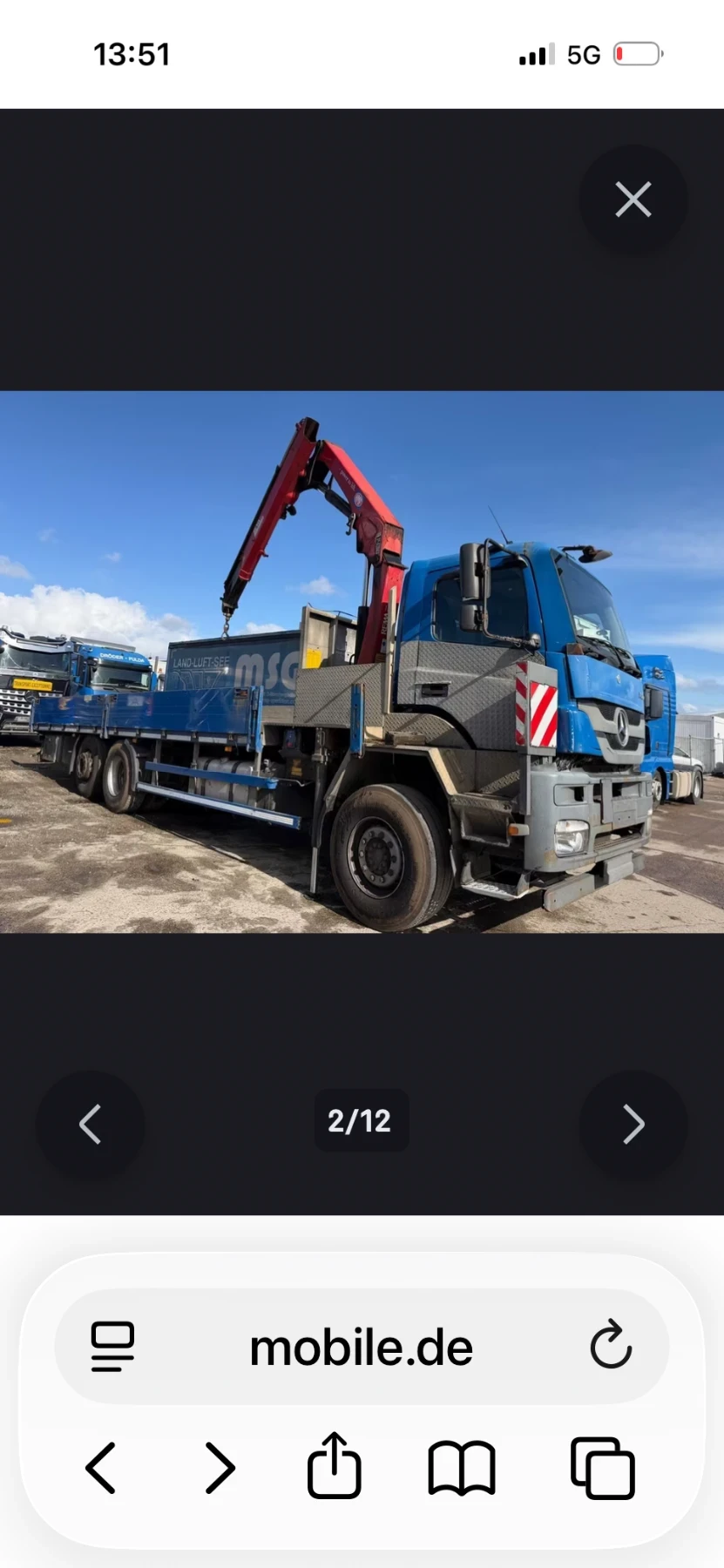 Mercedes-Benz 2540 САМО КРАН 12000 , снимка 2 - Камиони - 55376903