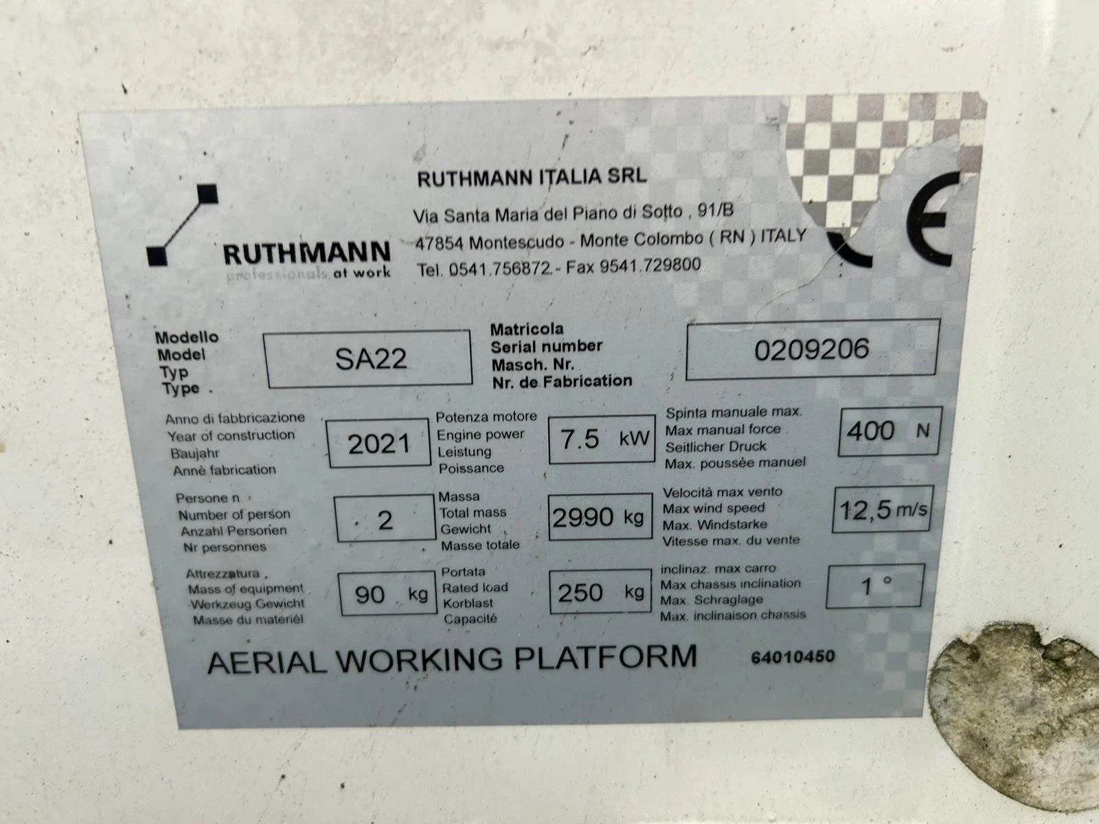 Автовишка Ruthmann 22м 230кг BlueLift SA22 - изображение 5