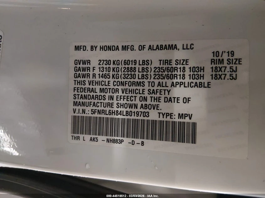 Honda Odyssey 3.5l Touring, снимка 9 - Автомобили и джипове - 54247774