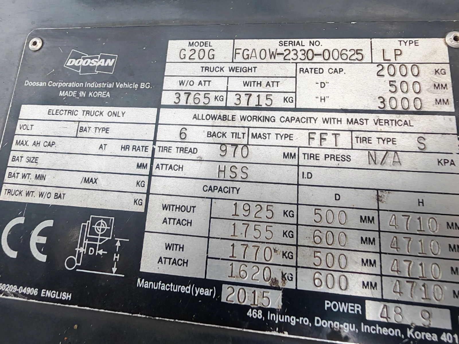 Мотокар DOOSAN, снимка 8 - Индустриална техника - 56037719