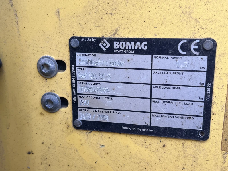 Валяк BOMAG BW 120AC5, За Асфалт, снимка 11 - Индустриална техника - 49201482