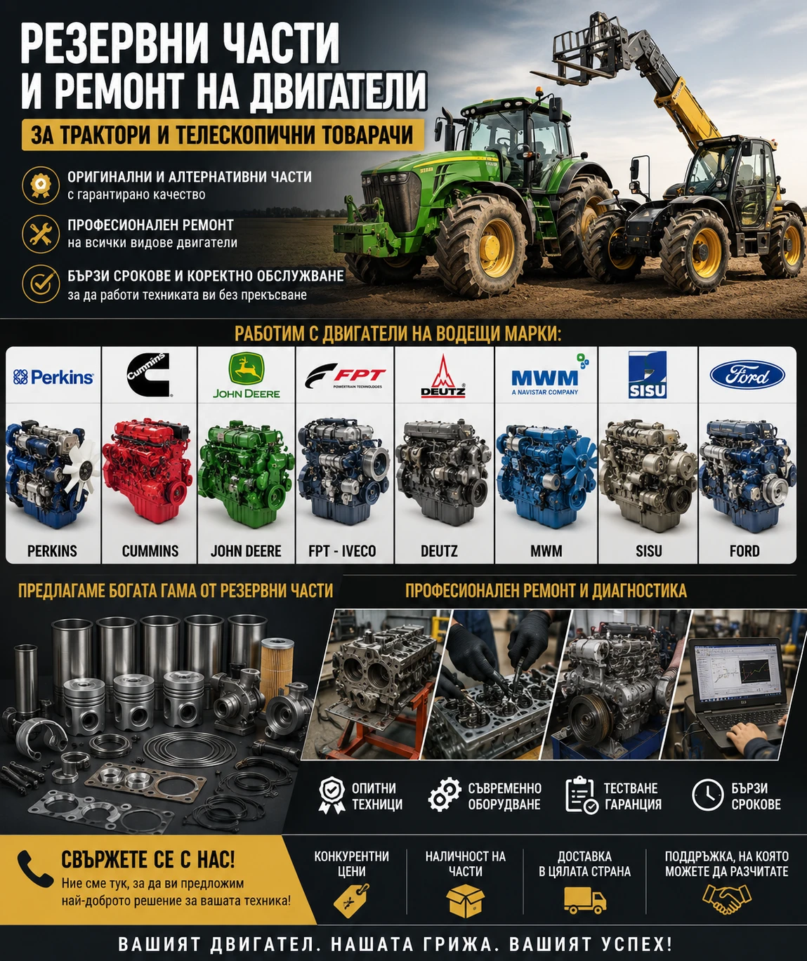 Трактор Fendt части ДВГ