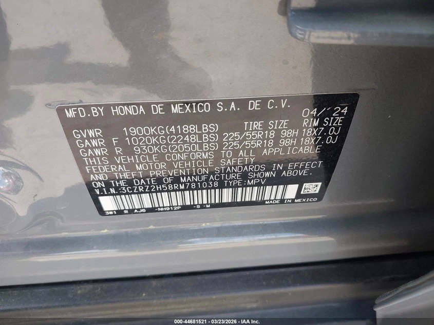 Honda Hr-v 2.0l Awd Sport/Awd Sport W/O Bsi, снимка 9 - Автомобили и джипове - 54439284