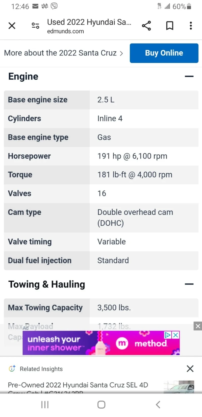 Hyundai Santa Cruz SEL, снимка 10 - Автомобили и джипове - 52634186