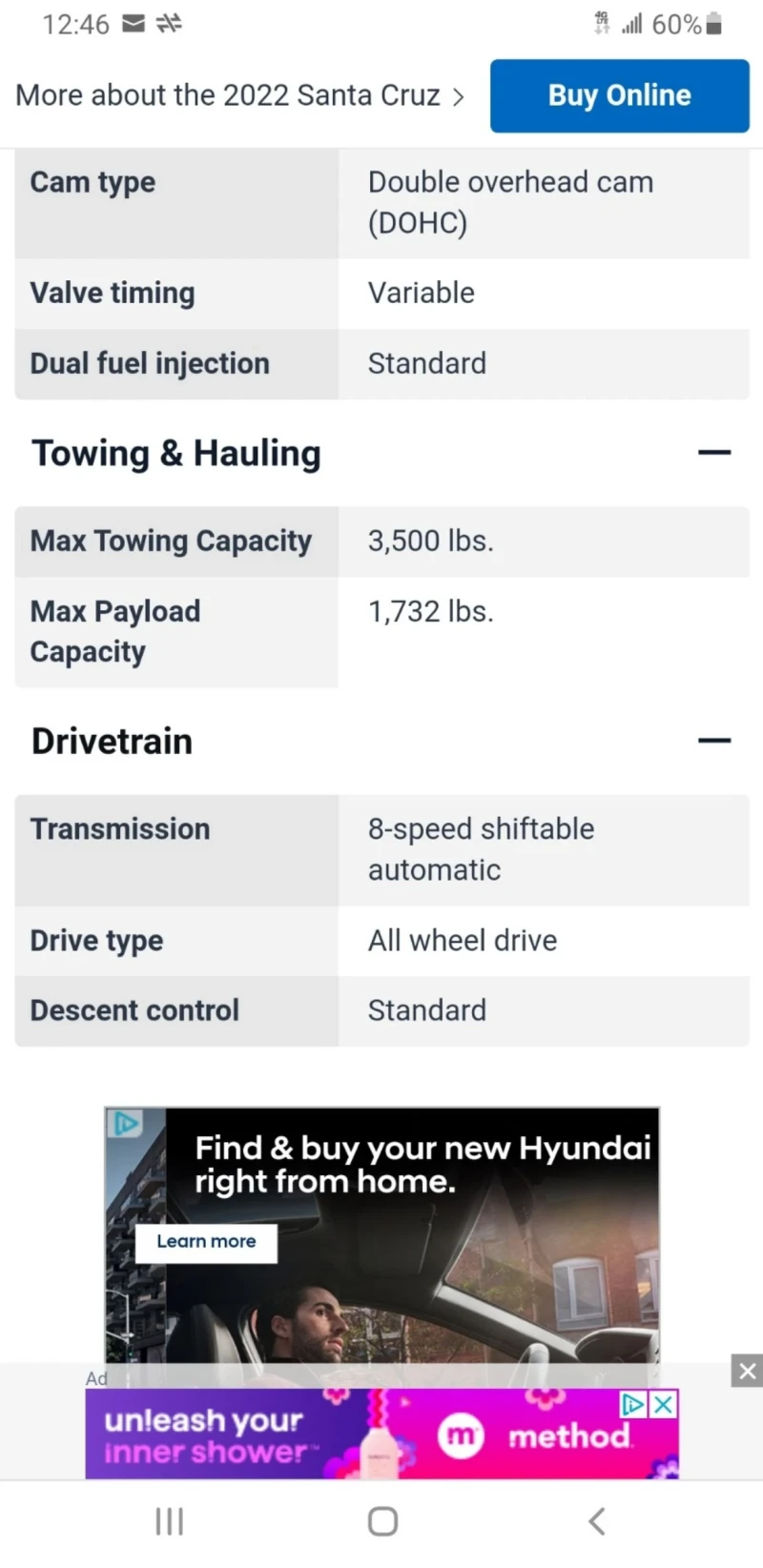 Hyundai Santa Cruz SEL, снимка 12 - Автомобили и джипове - 52634186