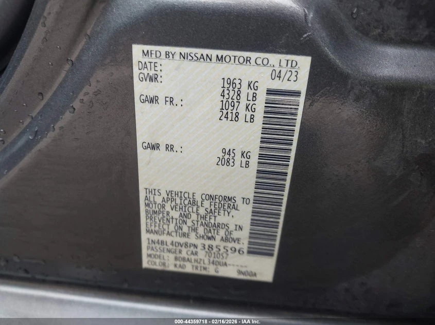 Nissan Altima 2.5l Sv Fwd, снимка 9 - Автомобили и джипове - 53773518