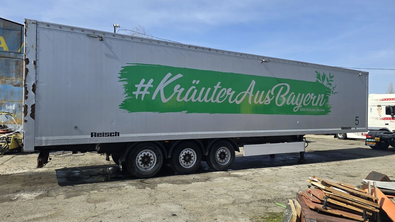 Полуремарке Reisch 92 куб./тара  7500 кг./ нов под, снимка 3 - Ремаркета - 53755622