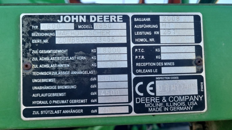 Комбайн John Deere W650, снимка 9 - Селскостопанска техника - 42916747