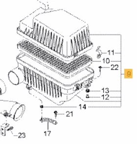 Оргинална кутия въздушен филтър Kia Carens 2.0CRD 2002-2006  0K2KB13320, снимка 3