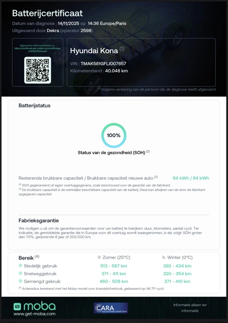 Hyundai Kona Blulink Termo pompa 64 KWh 204 hp (SOH)100%, снимка 17 - Автомобили и джипове - 52675642