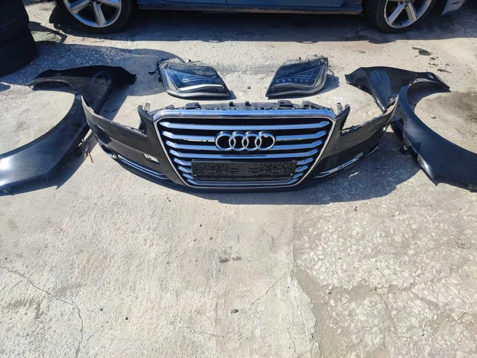 Оборудвана предна броня Audi A8 D4 4H 2013г с решетки за дистроник 4H0807065