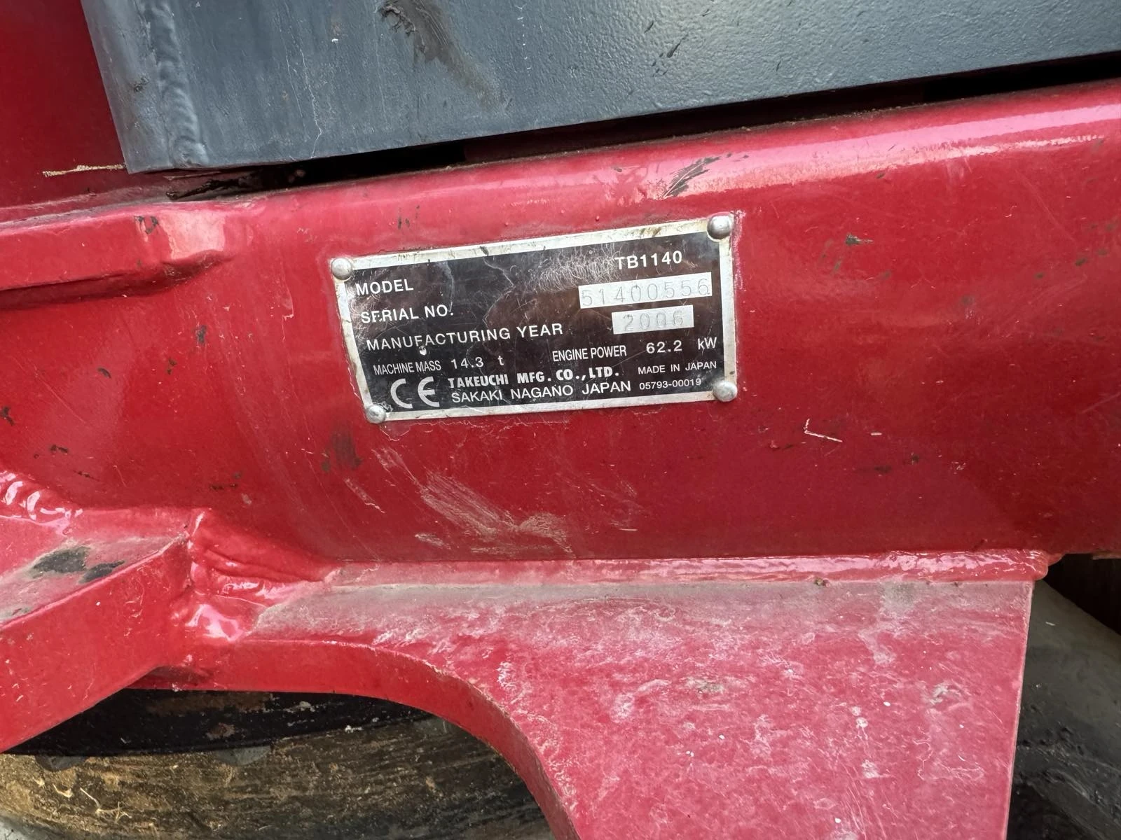 Багер Takeuchi TB1140, снимка 10 - Индустриална техника - 53989010