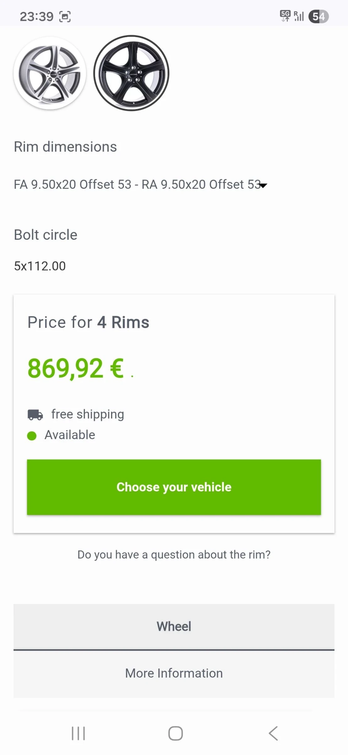 Гуми с джанти Други 115/60R20