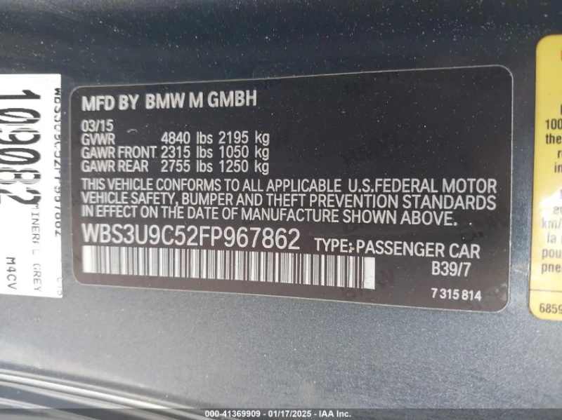 BMW M4 3.0L I-6 DI, DOHC, VVT, TURBO, 425HP Rear Wheel Dr, снимка 16 - Автомобили и джипове - 49454804