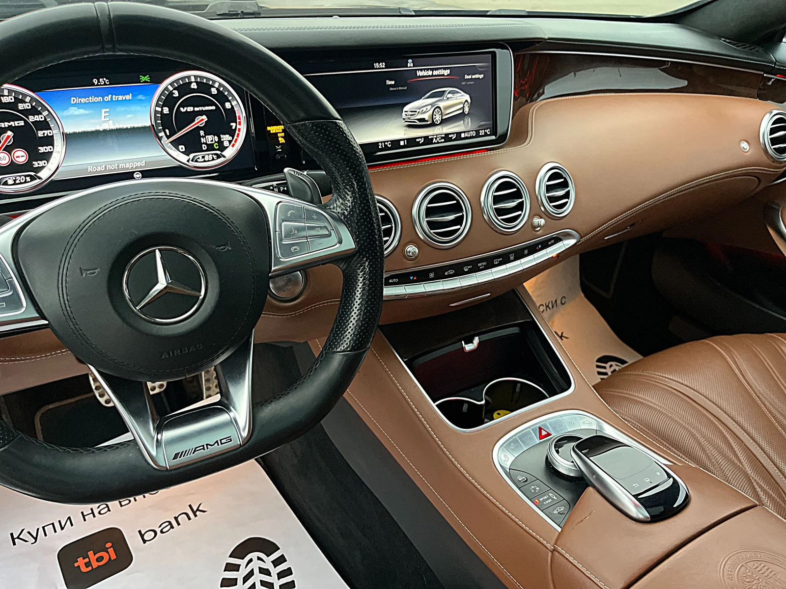 Mercedes-Benz S 63 AMG COUPE-DISTRONIK-PANORAMA-BURMEDTER-HEAD UP-FUL FUL | Mobile.bg — изображение 11