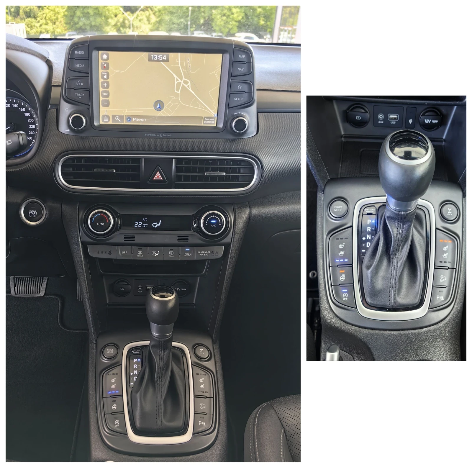 Hyundai Kona 55х.КМ/1.6T/177KC/4x4/ШВЕЙЦАРИЯ/VERTEX, снимка 14 - Автомобили и джипове - 54944464