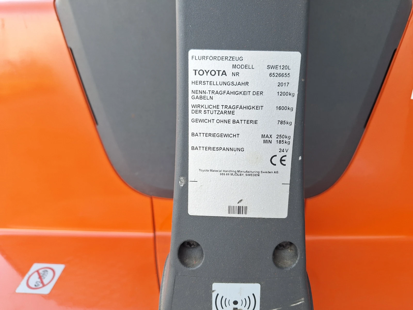 Електрокар Toyota SWE120L, снимка 6 - Индустриална техника - 53864674