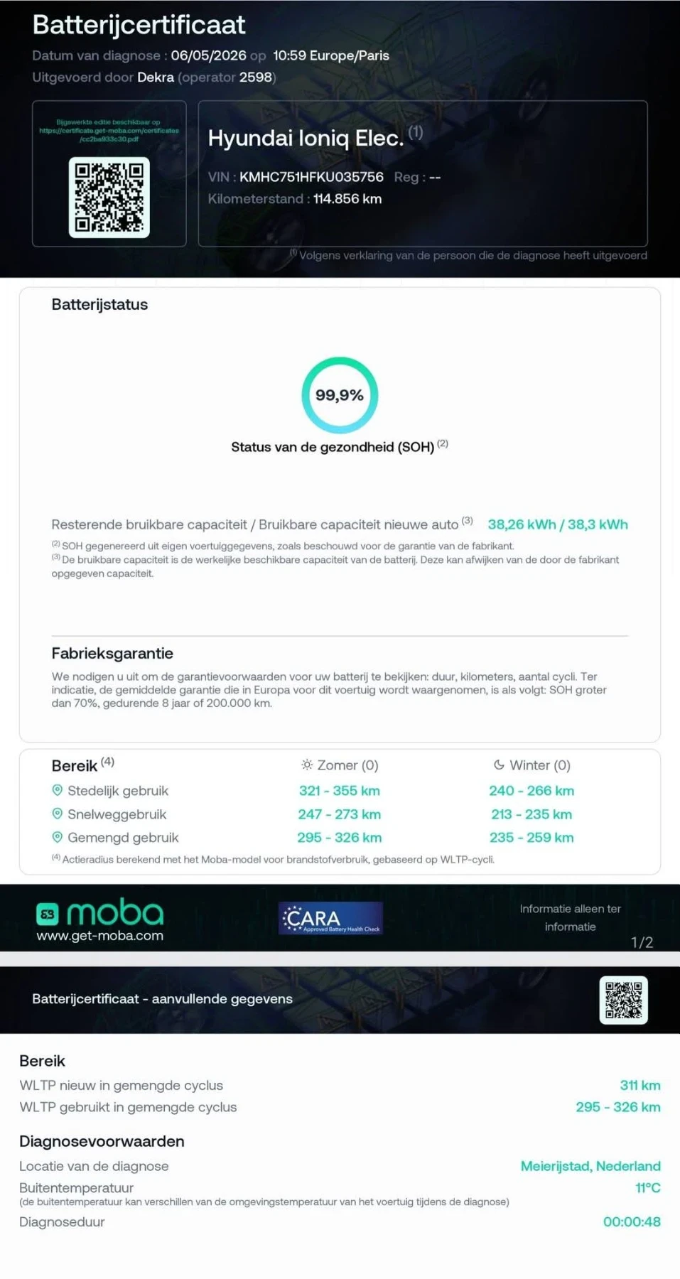 Hyundai Ioniq 99.9% SOH Comfort, снимка 5 - Автомобили и джипове - 54948405