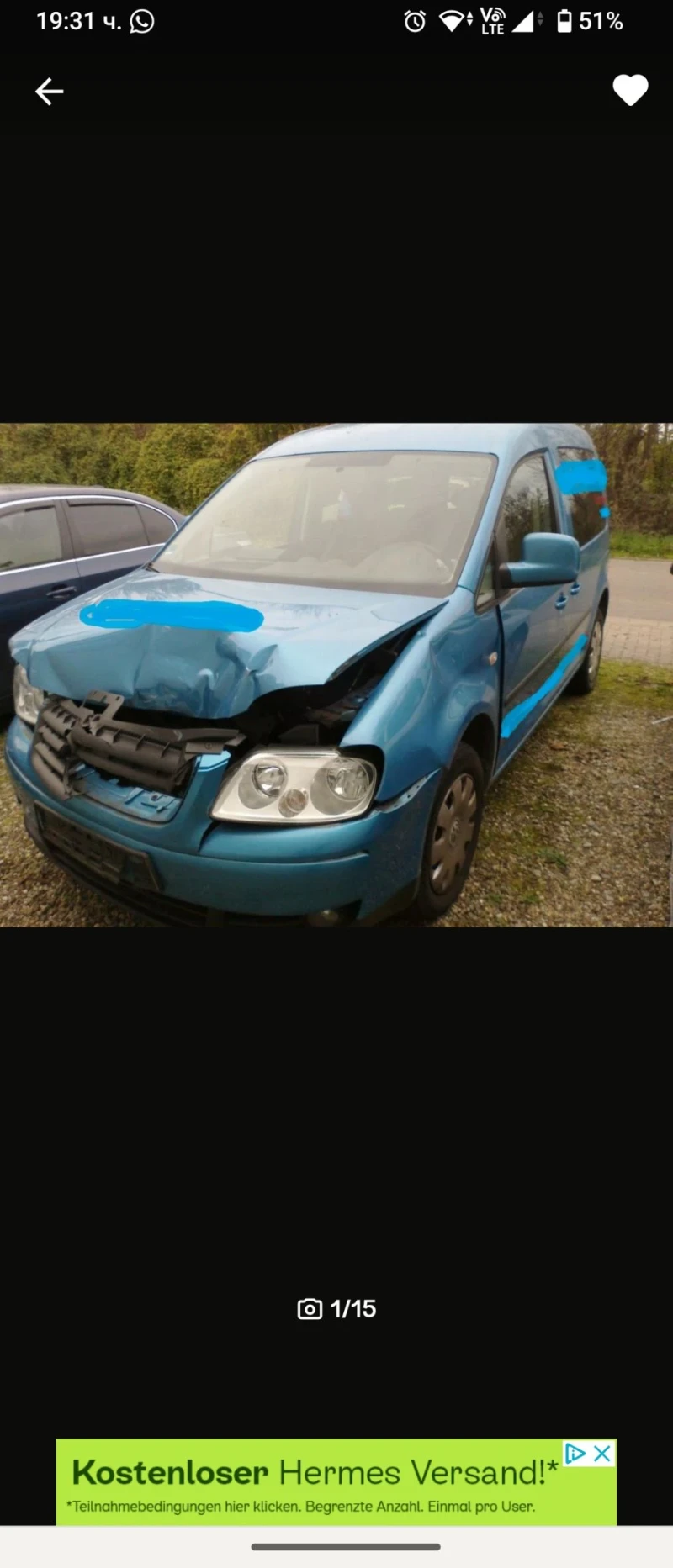 VW Caddy 1.4 бензин на ЧАСТИ 