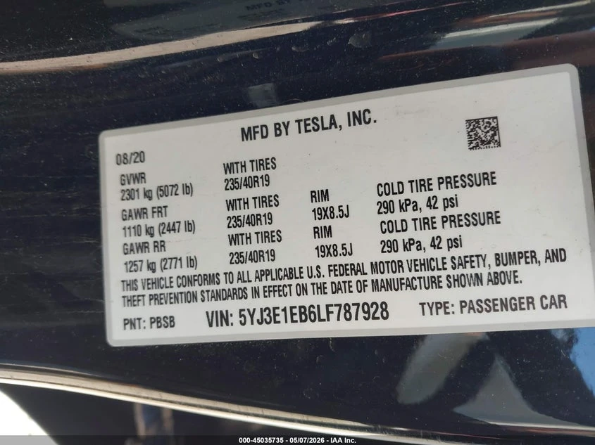 Tesla Model 3 Long Range Dual Motor All-Wheel Drive, снимка 9 - Автомобили и джипове - 55272010