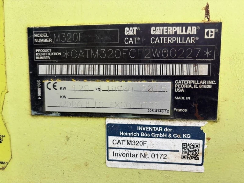 Багер Cat M 320 F , снимка 8 - Индустриална техника - 52318522