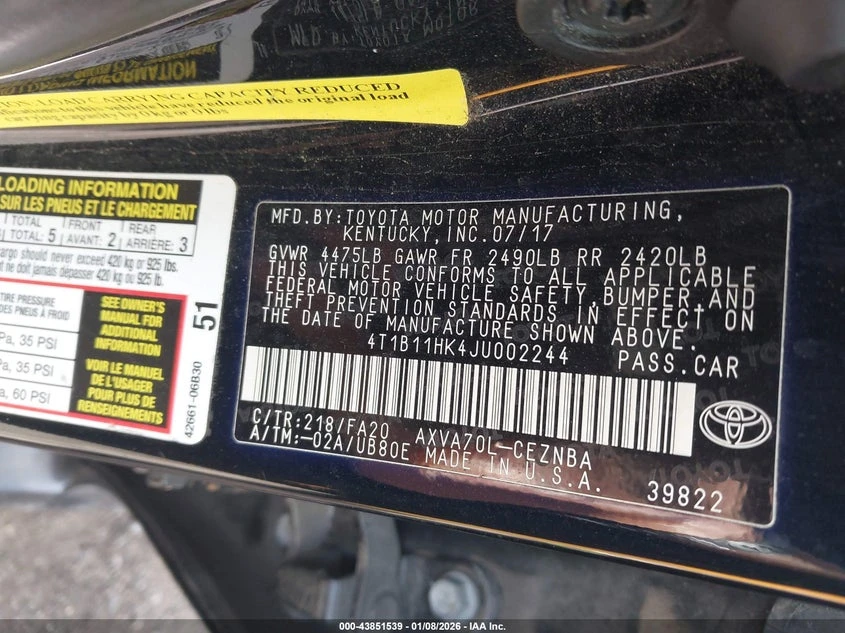 Toyota Camry 2.5l Le - изображение 9