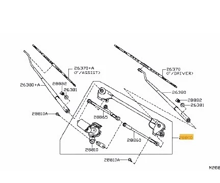 Механизъм предни чистачки NISSAN NAVARA 2005-,PATHFINDER 2005-   28800EB400, снимка 1 - Части - 39300861