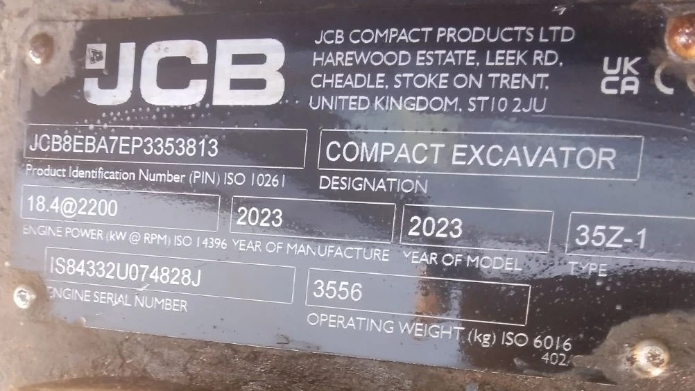 Багер JCB 35Z-1, снимка 10 - Индустриална техника - 56534151